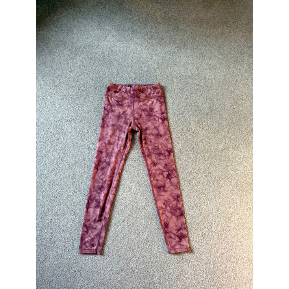 Athleta Girl High Rise Printed Chit Chat Tight Purple Tie Dye Leggings XL 14